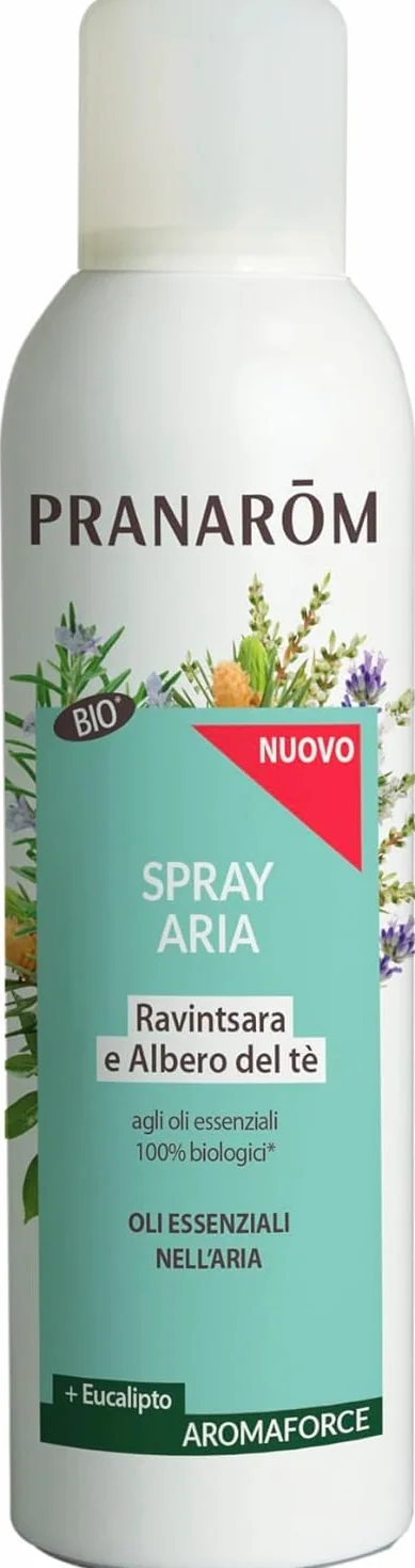 PRANARÔM - Aromaforce - Spray purificante con Oli Essenziali - Ravintsara e Tea Tree - Purifica l'Aria - Sensazione di freschezza - 150 ml