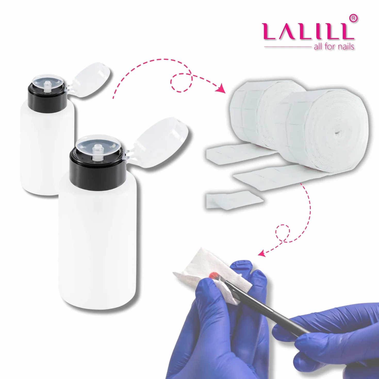LALILL Flaconi Dosatori 2x200ml - Dispenser con Pompa per Liquidi Cosmetici - Acetone Cleaner Shampoo Lozione - Uso Professionale e Domestico