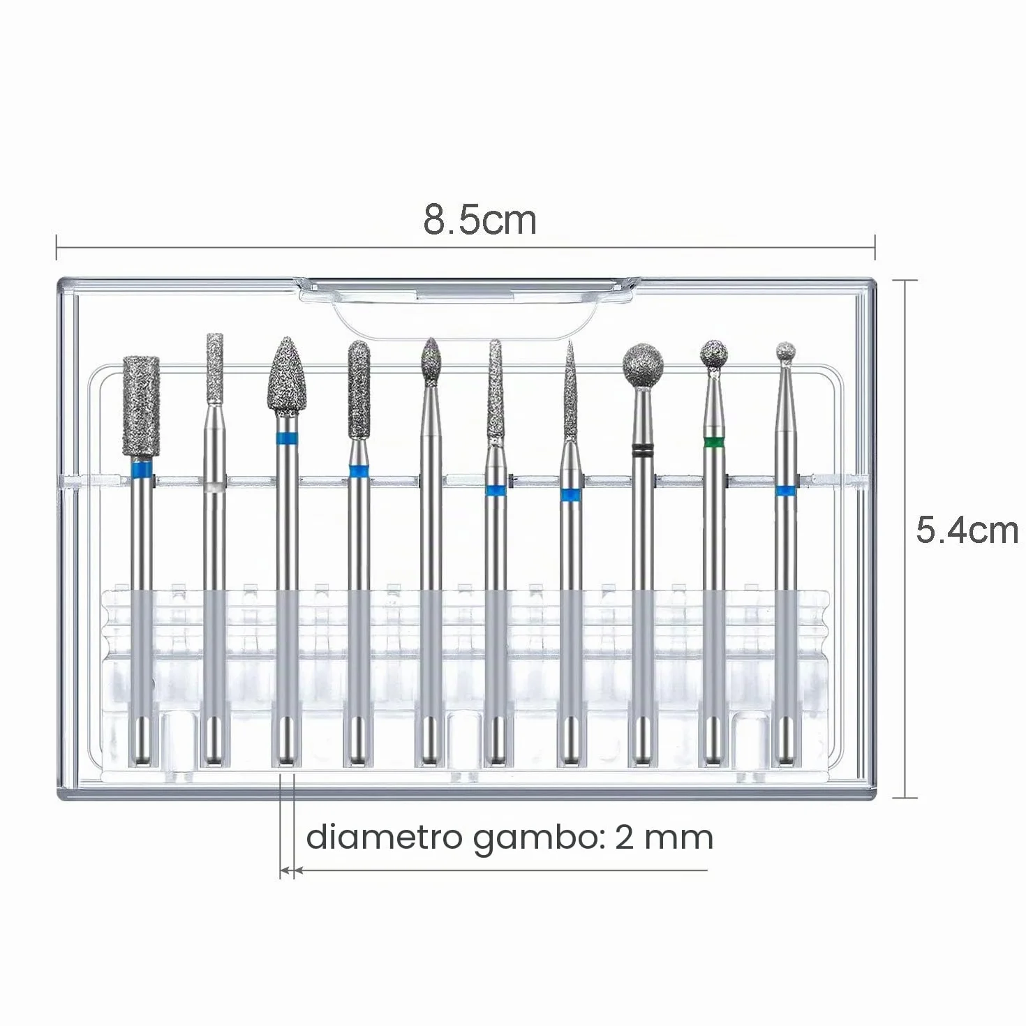 Punte Fresa Unghie per Manicure Elettrica Professionale - Punta da Trapano Accessori per Lucidatura e Rimozione Gel (10 Pezzi)