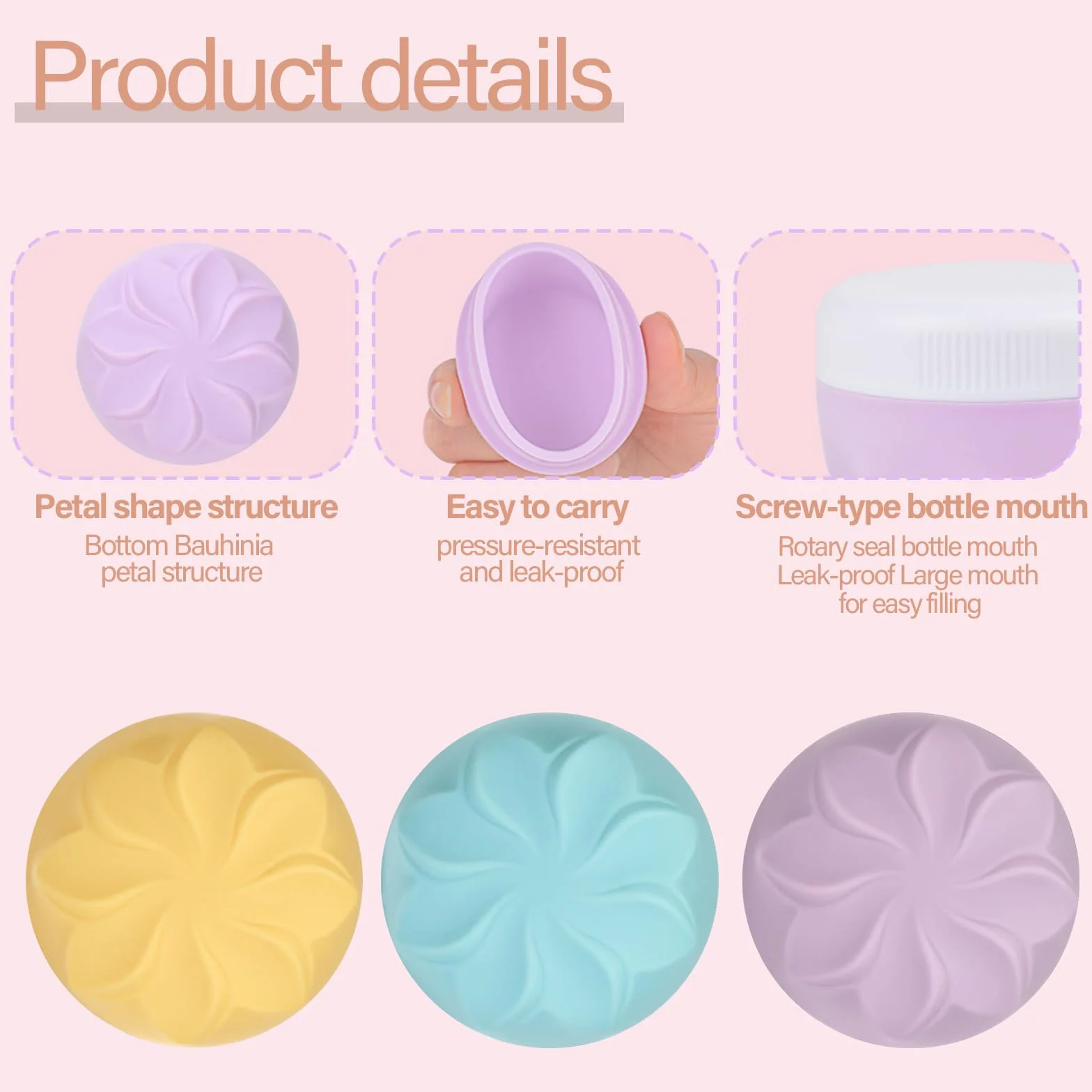 Pavlleen 4 Pezzi vasetti per crema da riempire, 30 ml Barattoli per Crema in Silicone, con bustina trasparente, accessori da viaggio/accessori da viaggio, per cosmetici, creme, lozioni