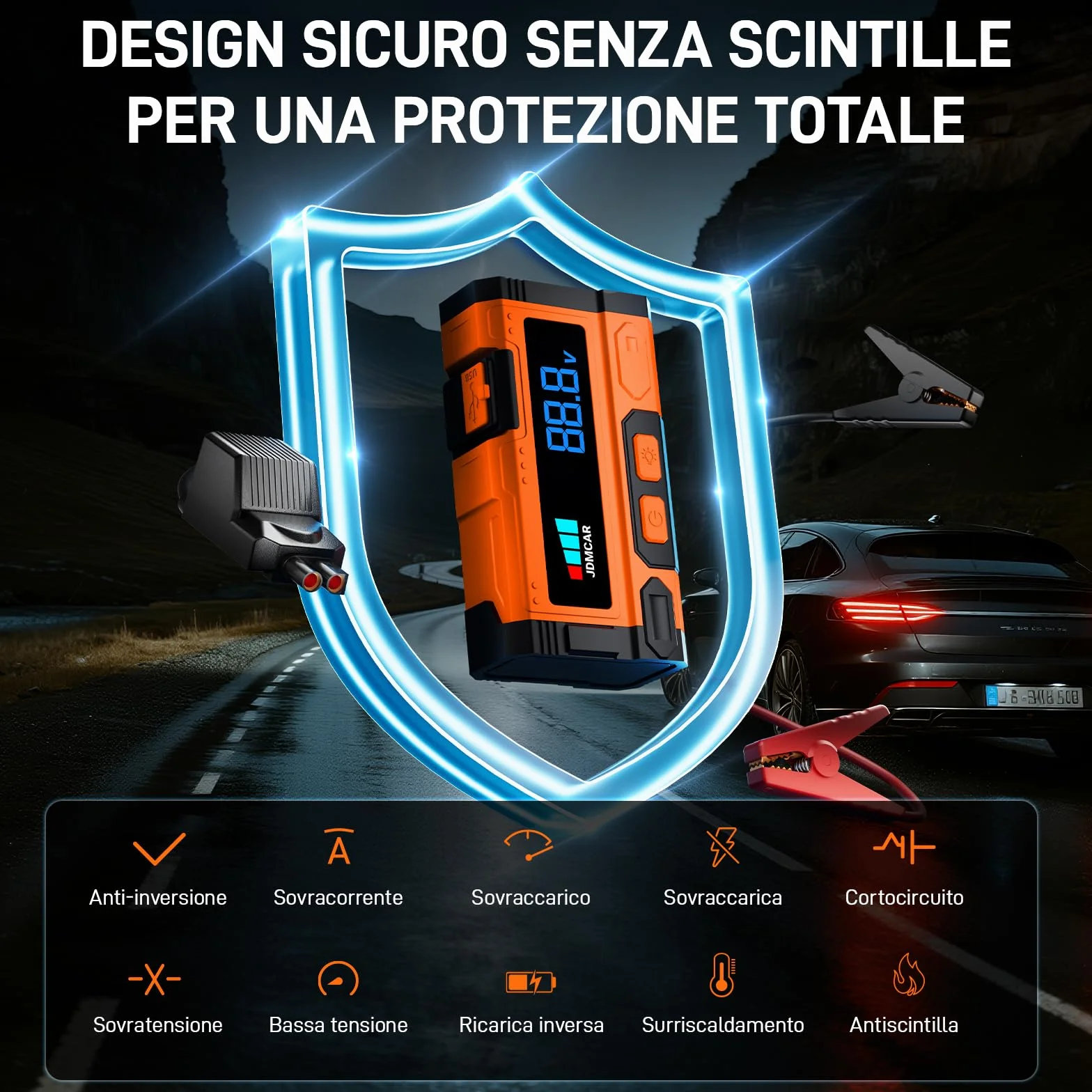 9000A Booster Avviamento Auto Avviatore Batteria per Auto Moto 9.0L Diesel 8.5L Portatile LED LCD