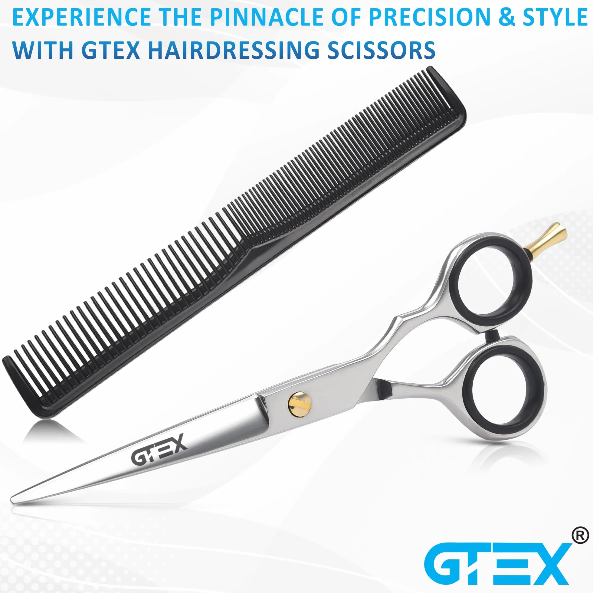 GTEX Forbici Parrucchiere Professionali 6,5" Premium Forbici Capelli con Pettine e Caso