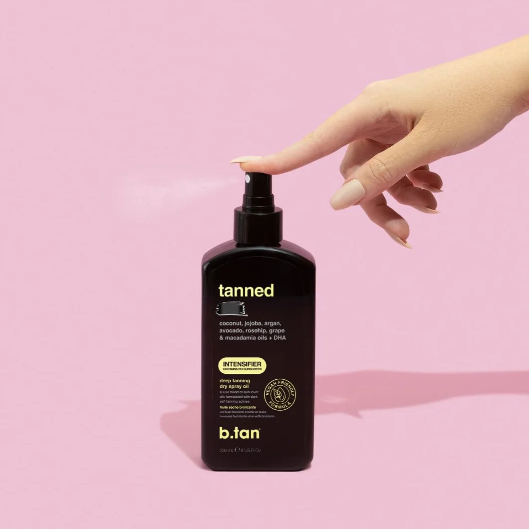 b.tan Intensifier Olio Spray Secco Abbronzante Profondo | AF abbronzato - Ottieni un'abbronzatura più veloce e più scura dagli attivi che accelerano l'abbronzatura, vegan, 8 fl oz