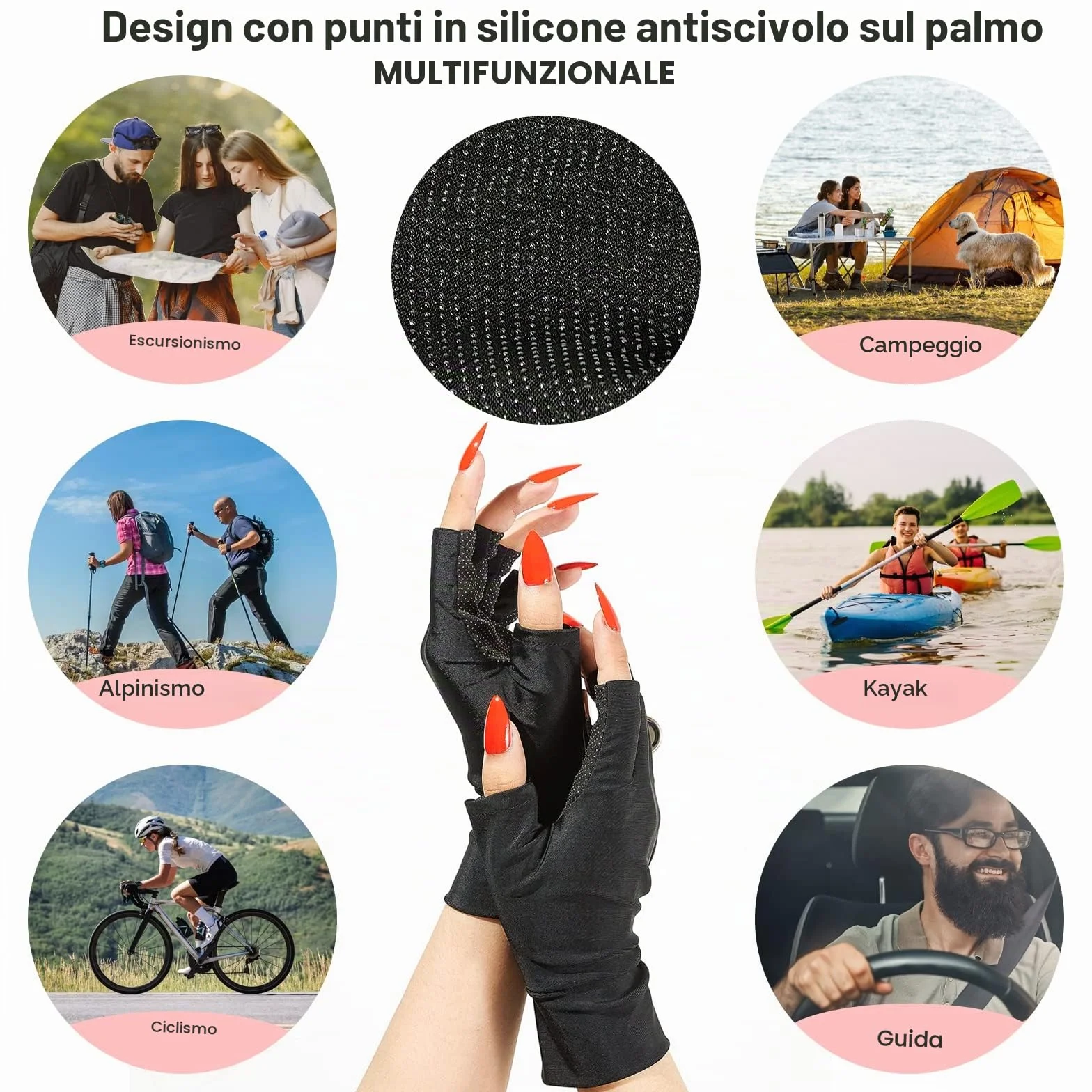 Makartt Guanti Anti UV UPF50+ per Gel Nails, Manicure, Asciugatrice