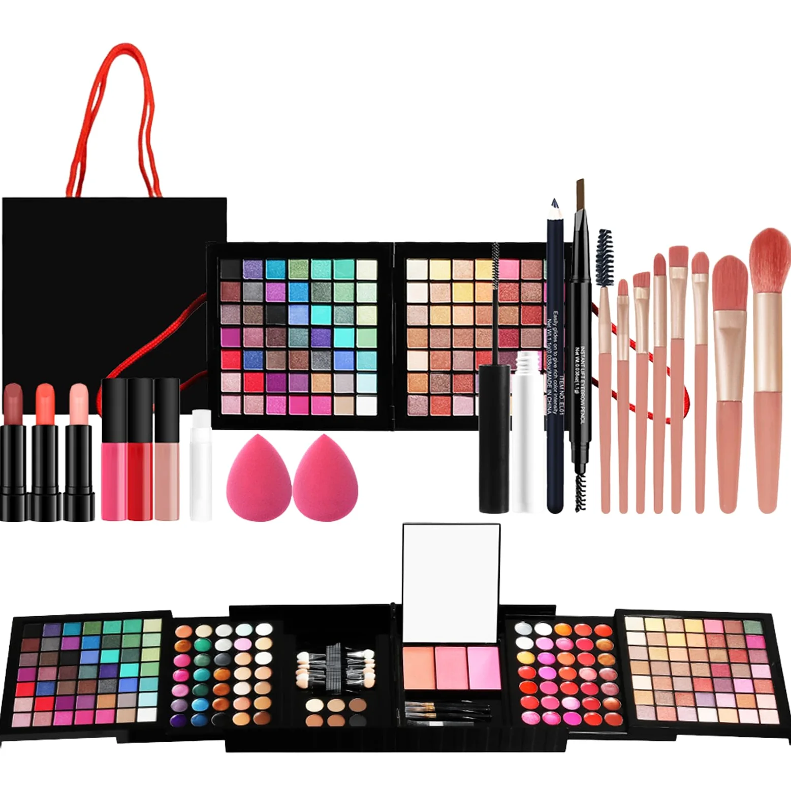 Kit trucco completo, set trucco per donna Kit completo, per il tutto in 1 | Set di cosmetici per principianti e professionisti, include cosmetici e strumenti per il