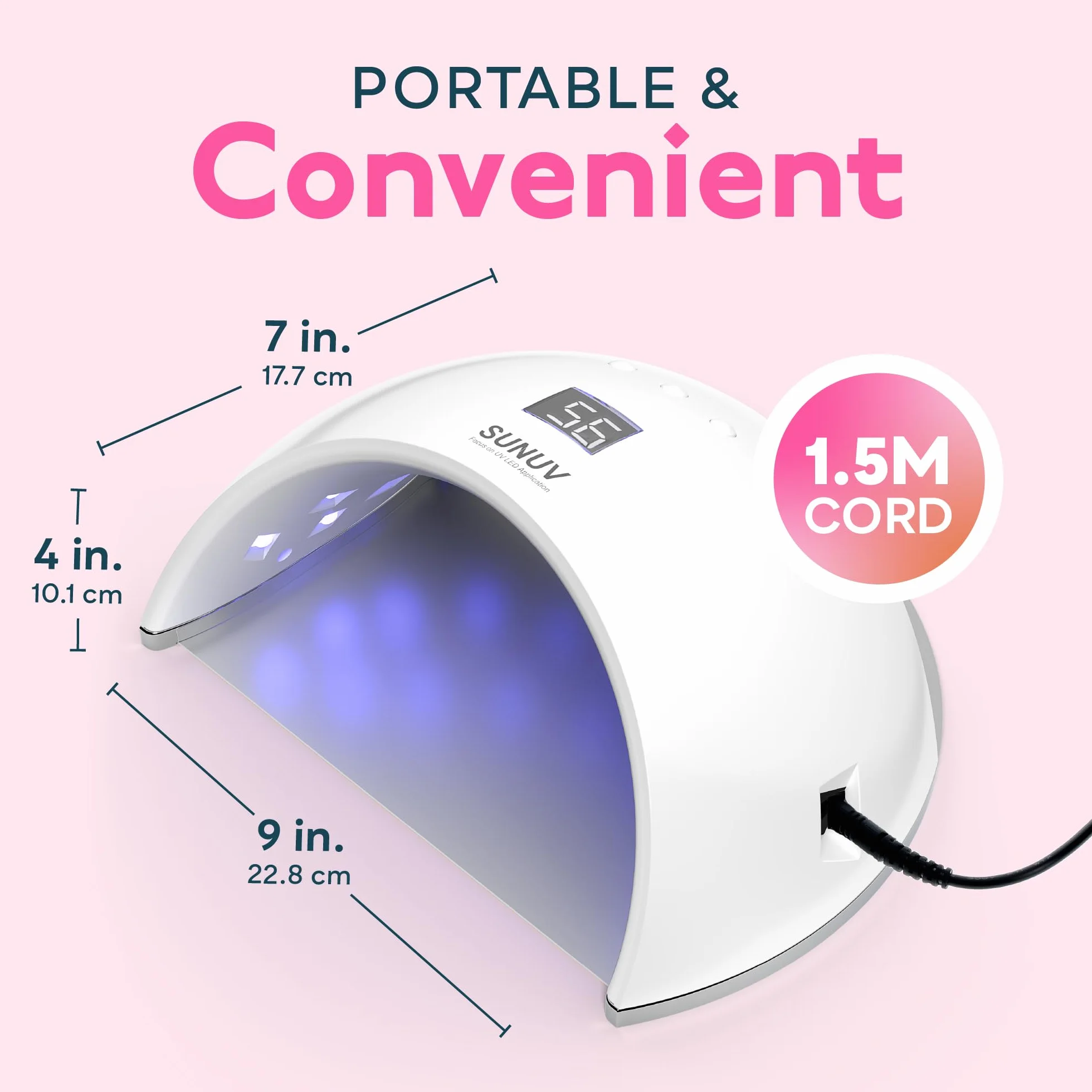 SUNUV Lampada UV LED Unghie Professionale, Asciuga Unghie e Lampade UV Fornetto Unghie Semipermanente per Gel SUN6