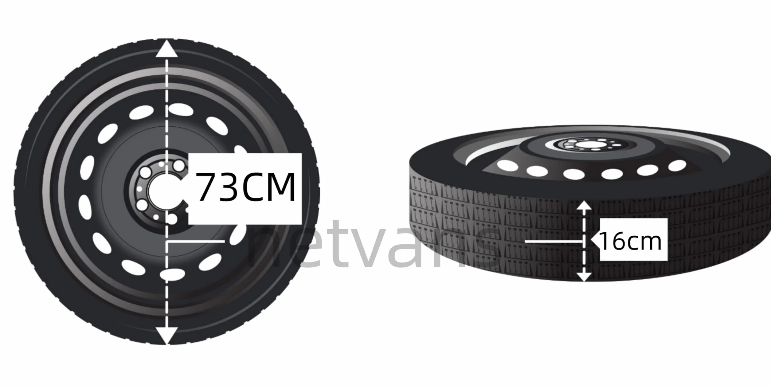 Tesla Model Y Koło Zapasowe 19" D'angelo Kit Ruotino di Scorta 155/80r19