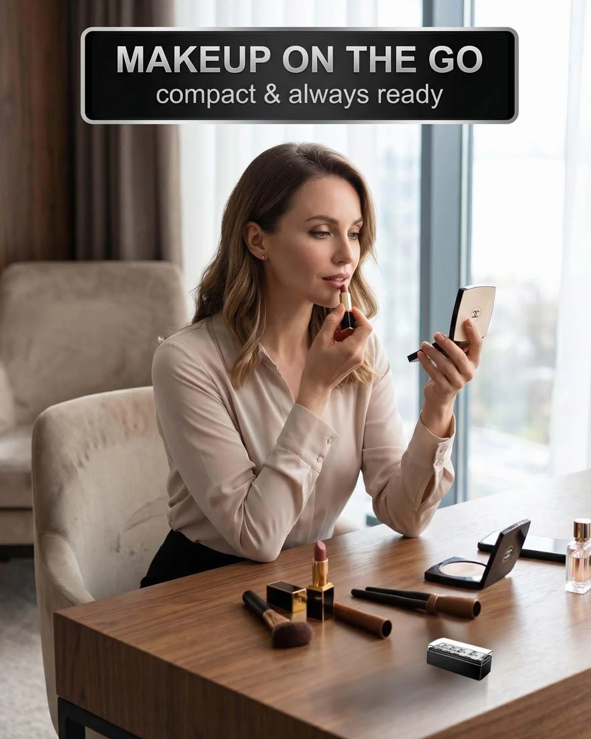Temperino Cosmetico Nero Multi-Diametro con Lame di Precisione per Matite Sopracciglia Labbra Eyeliner