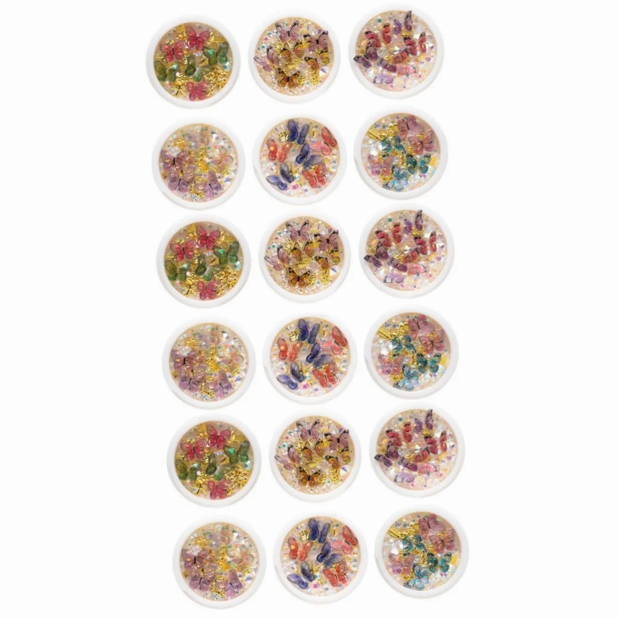 FRCOLOR 3 Set Di Adesivi Per Unghie Glitterate Con Paillettes E Strass Per Decorazioni Per La Casa Uso in Salone 6 Scatole*3