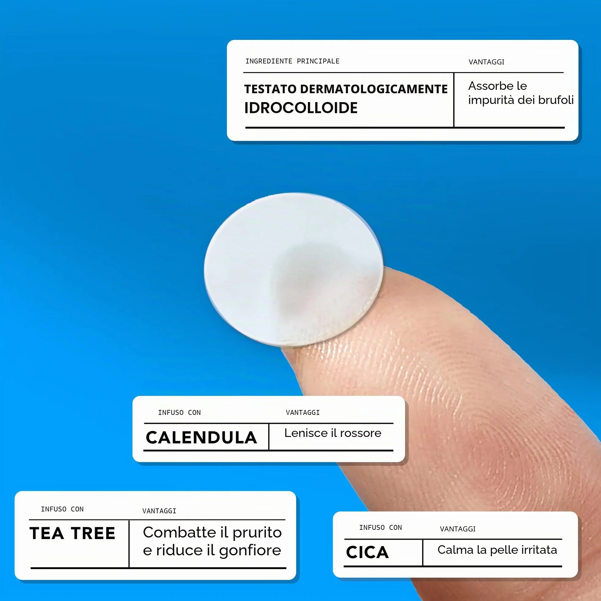 AVARELLE Pimple Patches: Cerotti brufoli viso Hydrocolloidali con Olio di Tea Tree, Anti-acne, Vegan e Cruelty-free, ideali per trattamento mirato di brufoli e imperfezioni, skincare coreana