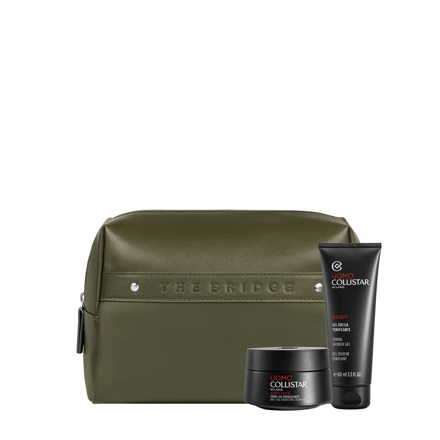Collistar Uomo Cofanetto Regalo Crema Gel Energizzante Antieta 50ml Gel Doccia Tonificante 100ml Pochette The Bridge