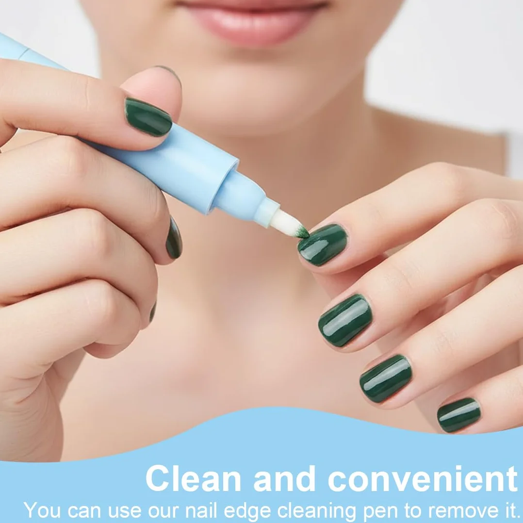 Penna Correttore Smalto per Unghie Set da 4 Pezzi con 9 Punte di Ricambio Strumento di Precisione per Manicure e Pedicure per Rimuovere Smalto in Eccesso con Solvente