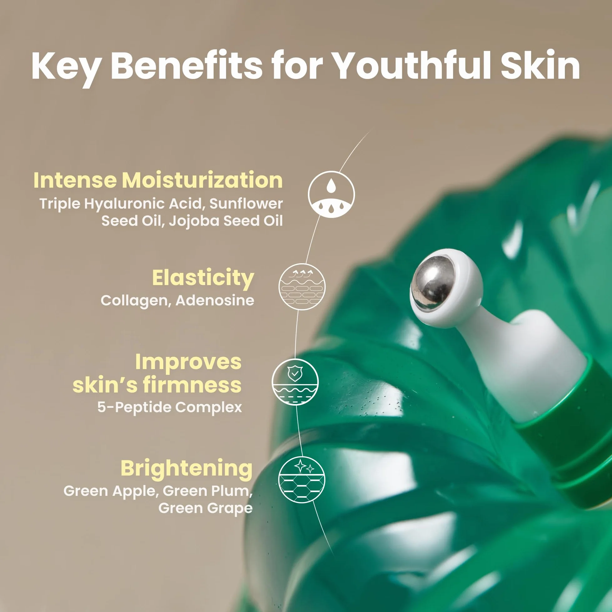 AXIS-Y Siero Occhi Vegano Al Collagene K Beauty Siero Al Collagene Con Triplo Acido Ialuronico E Peptidi Migliora L'Elasticità Della Pelle 0,33 Fl. Oz.