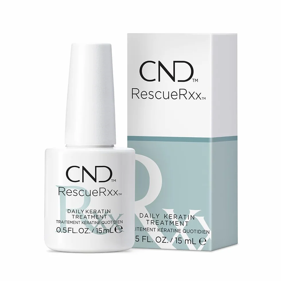 CND RescueRxx - Trattamento Quotidiano alla Cheratina, Nutre e Ripara le Unghie Danneggiate, con Olio di Jojoba e Mandorla, Riduce la Desquamazione, per Unghie Sane, 15ml