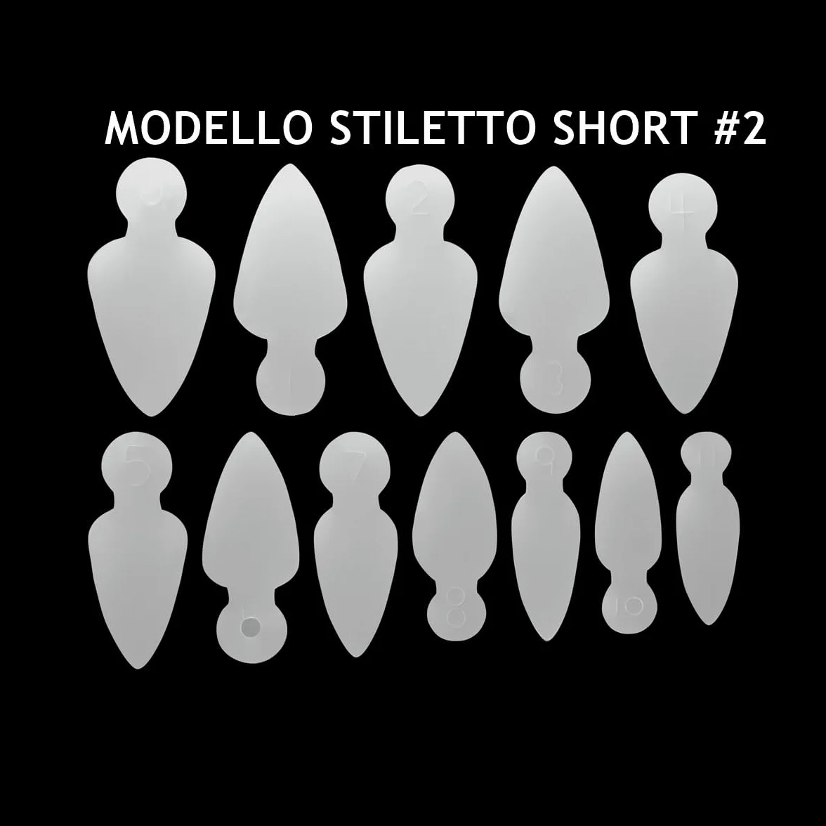 Beauty Space nails - 2 EASY FRENCH silicone stencil sticker stampo per linea muretto per dualforms, soft silicone riutilizzabili per sistema dual system (MODELLO STILETTO LONG+SHORT)