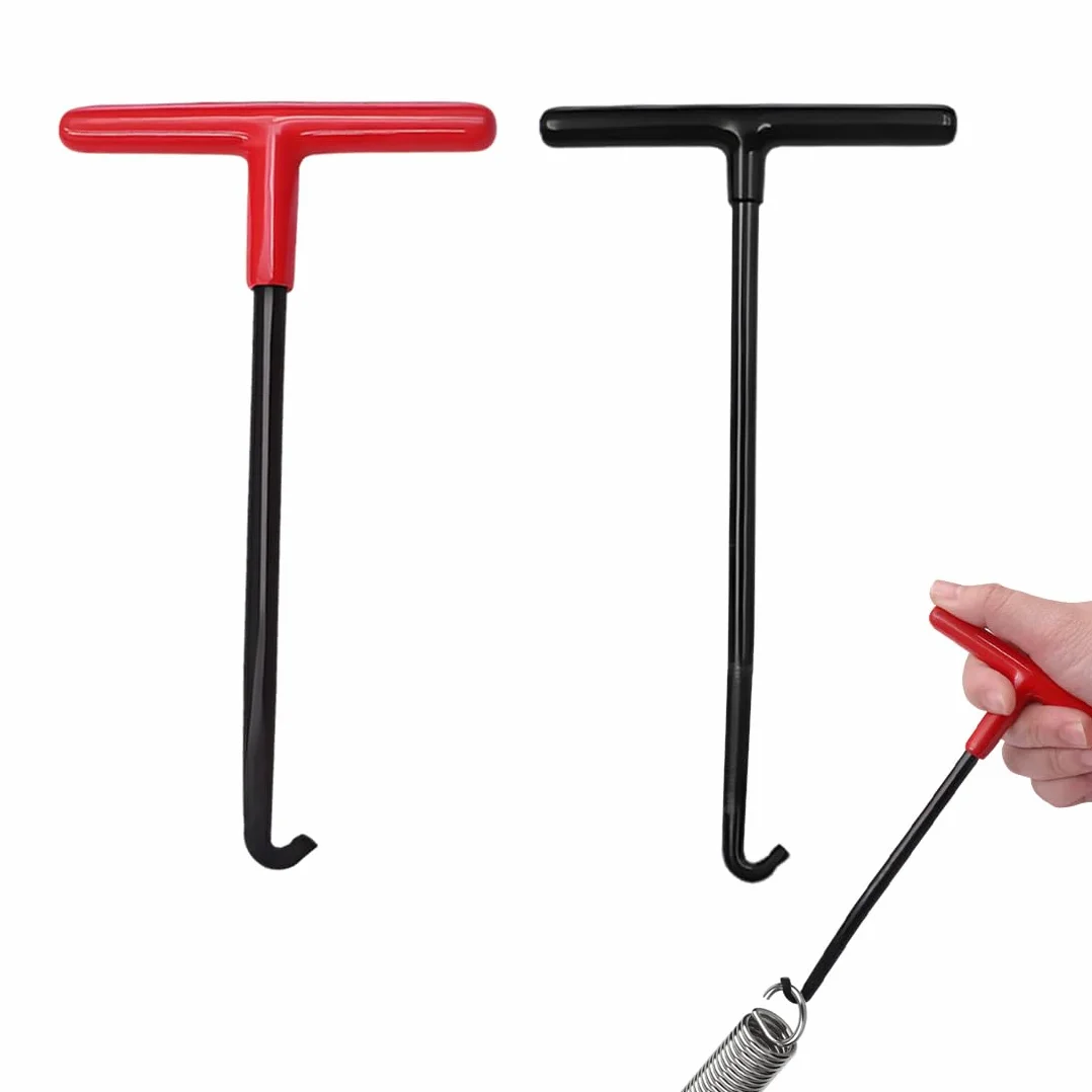2 Pezzi Estrazione Gancio Molla in Acciaio Attrezzo,Strumento per Molla del Trampolino,T-Handle Gancio a Molla,Tira Molle Attrezzo Gancio per Motociclo Scooter