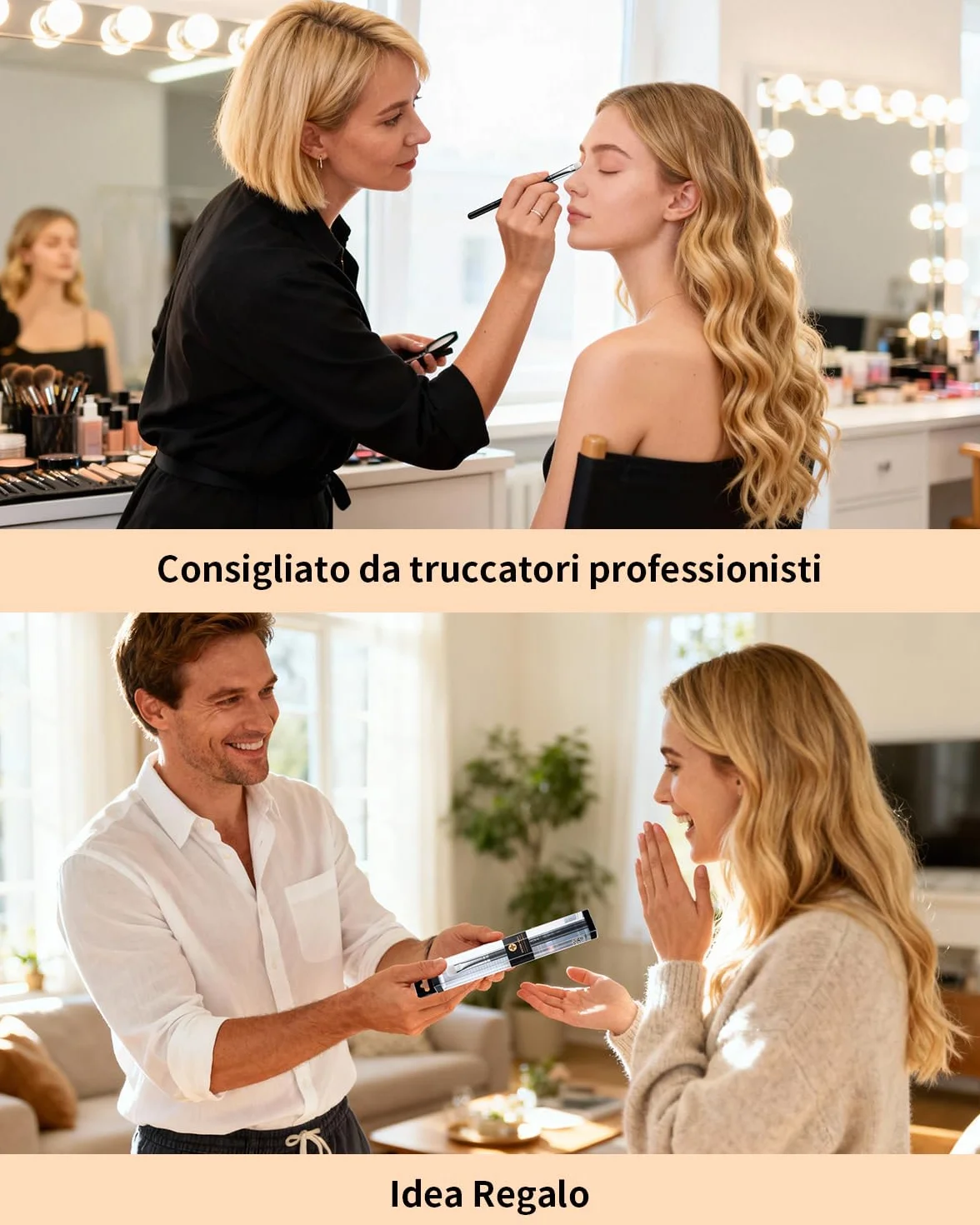 EIGSHOW Pennello per ombretto, Pennello professionale doppio uso ombretto e correttivo con pelo di capra Saikoho, Pennello per trucco occhi premium per sfumare, sbavare e sfumare, nero(E831)