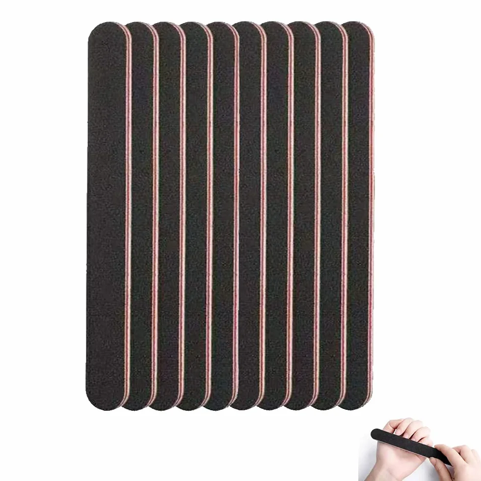 Lima per Unghie 100/180 Doppia Faccia, Set di Lime Professional Lavabili 10 Pezzi