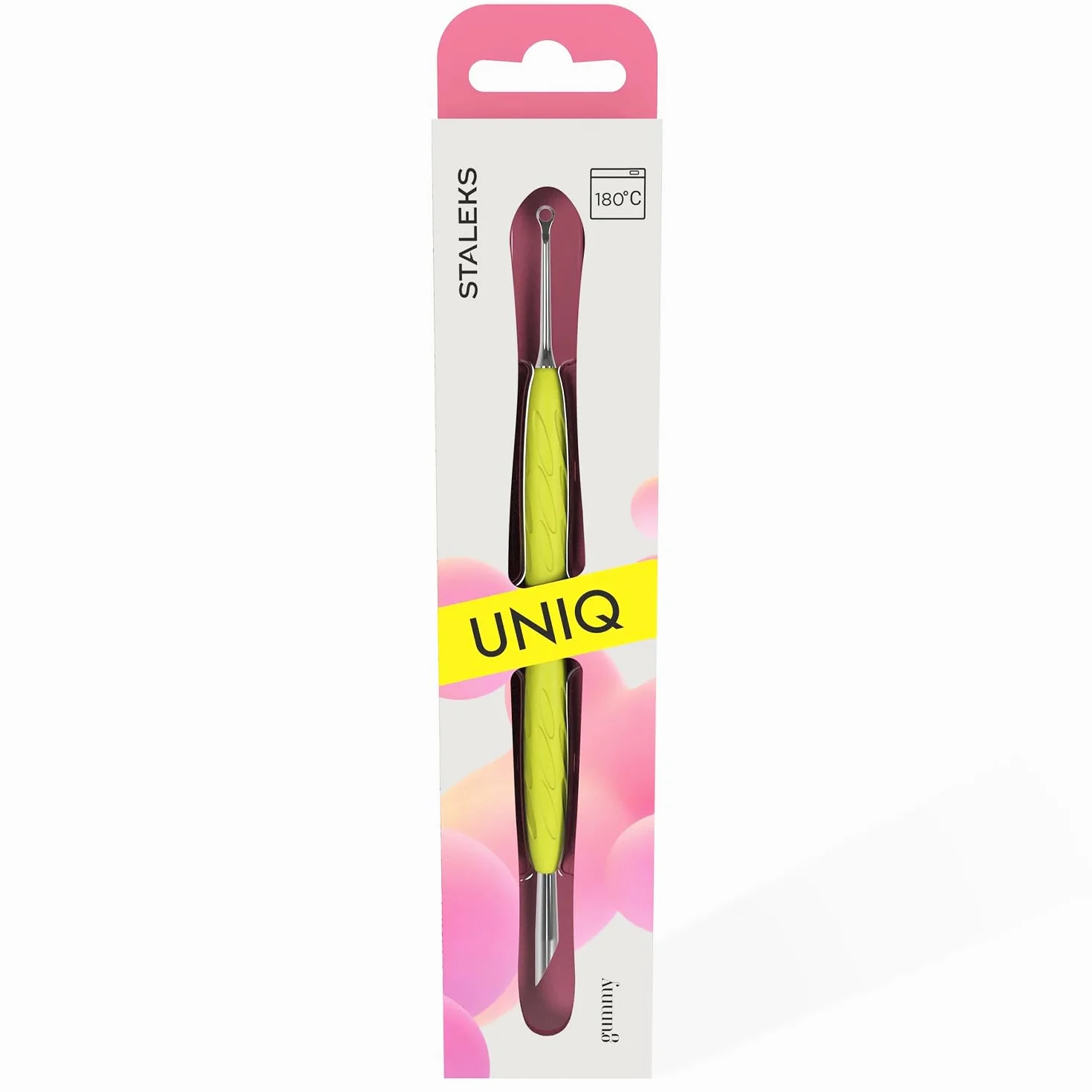 Staleks UNIQ PQ-11/2Y Spinta cuticole professionale manico in silicone acciaio inossidabile sterilizzabile