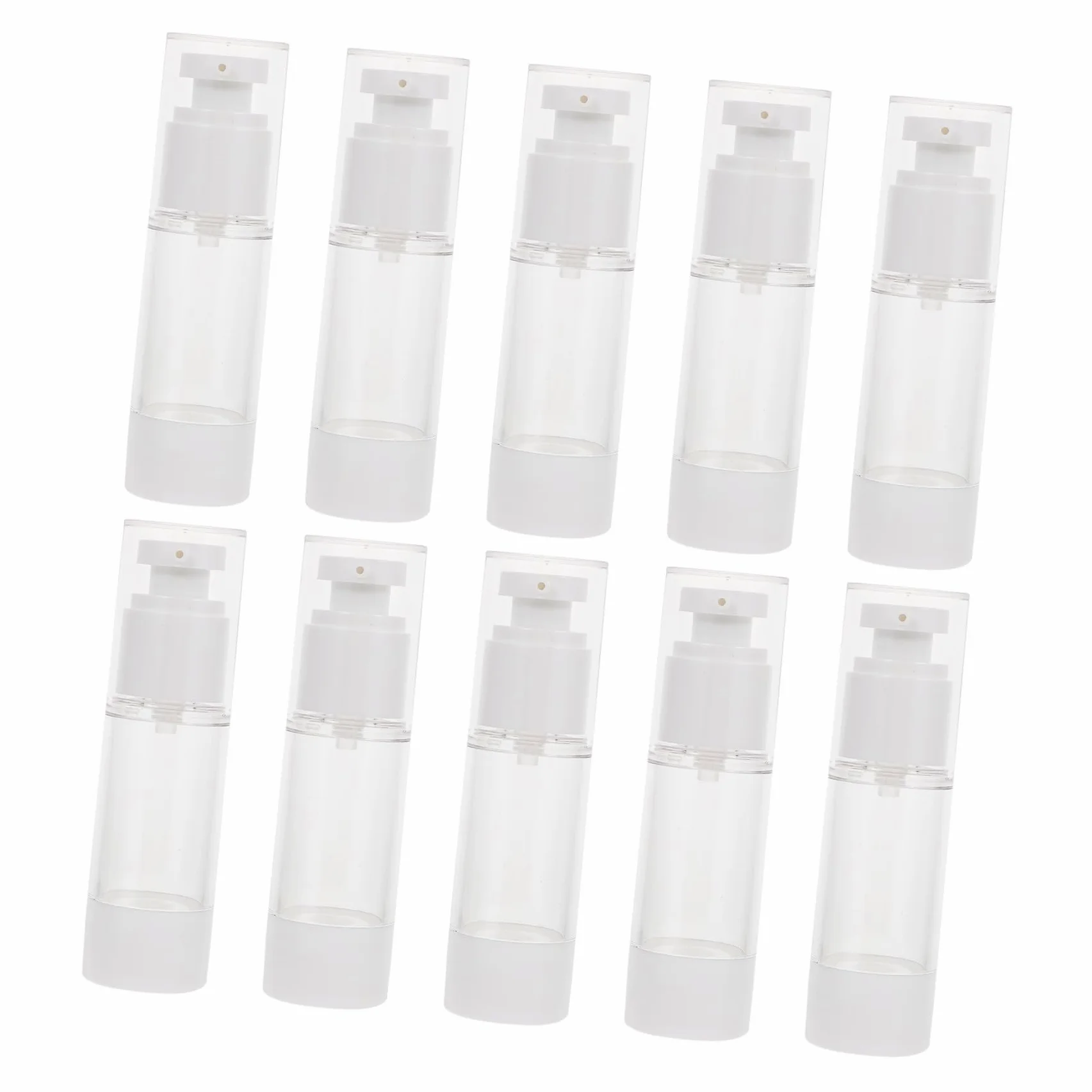 WOONEKY 10pezzi Bottiglie Da Viaggio Per Lozioni Dispenser Vacuum Impermeabili Per Cosmetici e Saponi Per Uso Quotidiano e Viaggi