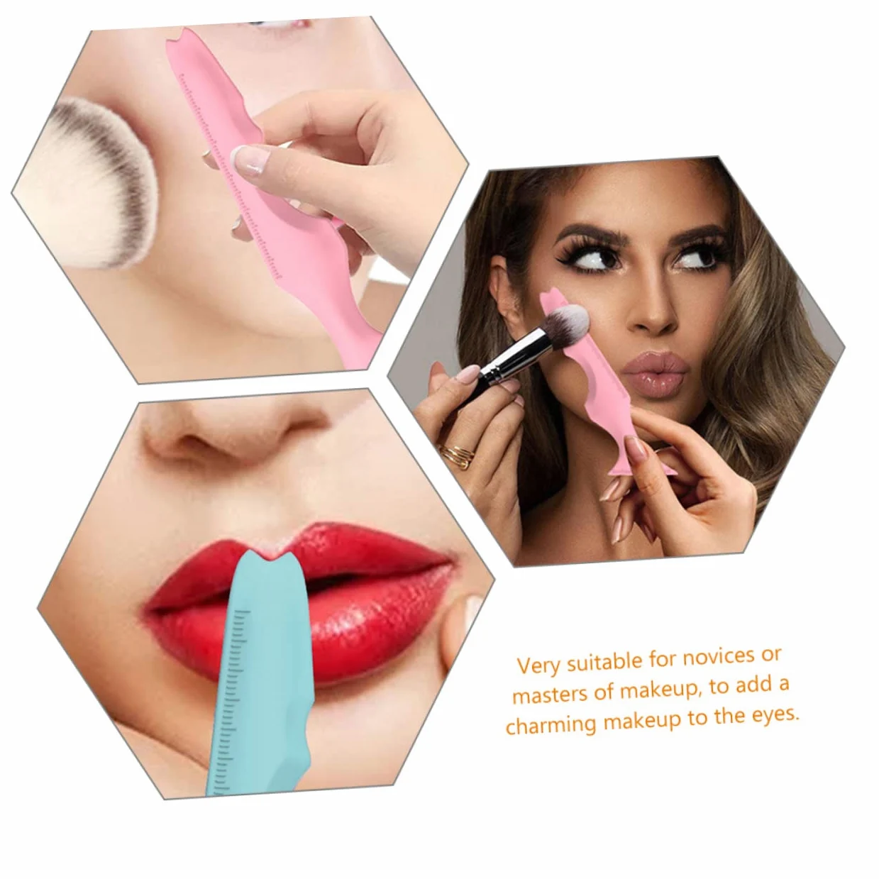 POPETPOP 10pezzi Stencil Per Eyeliner in Silicone Riutilizzabili Strumenti Multifunzionali Per Applicazione Eyeliner e Del Rossetto Per Principianti e Professionisti