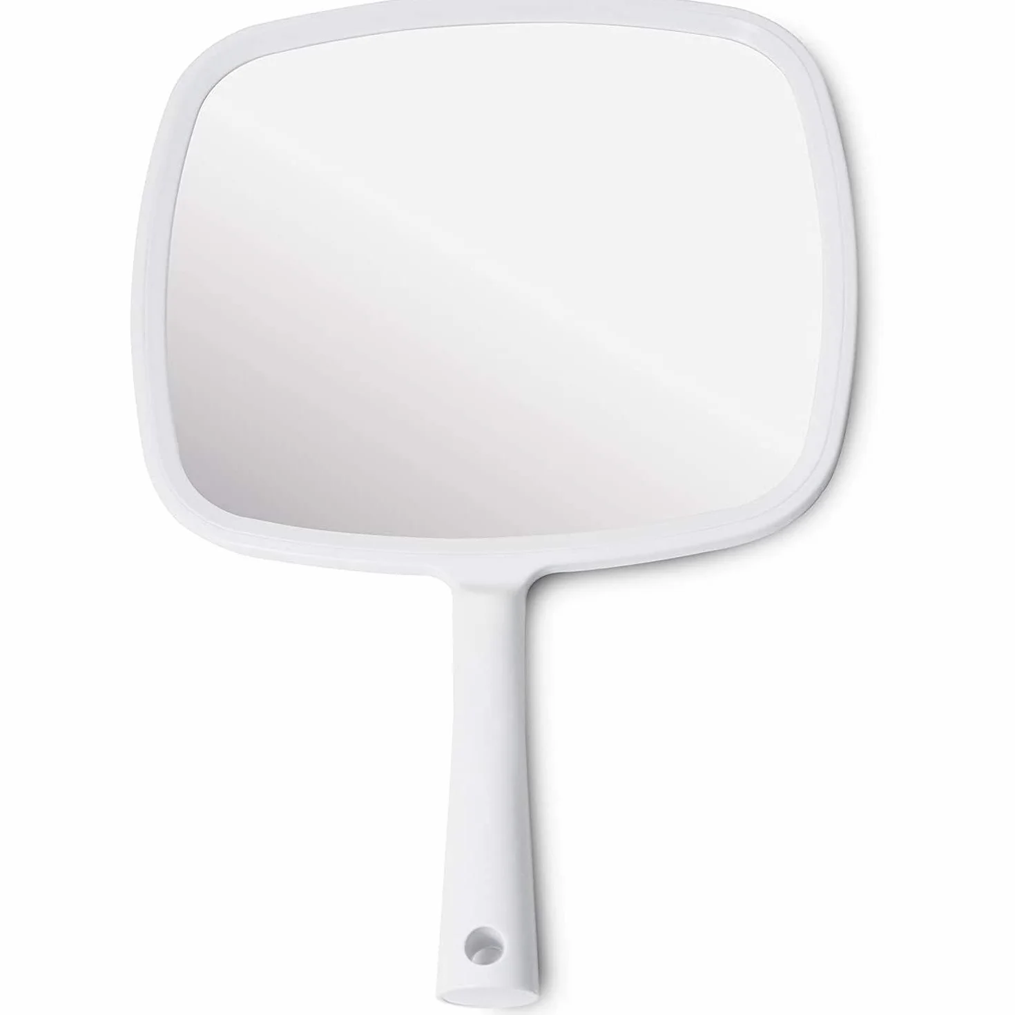 Mirrorvana Specchio a mano con manico ergonomico 20,3 x 27,9 cm bianco