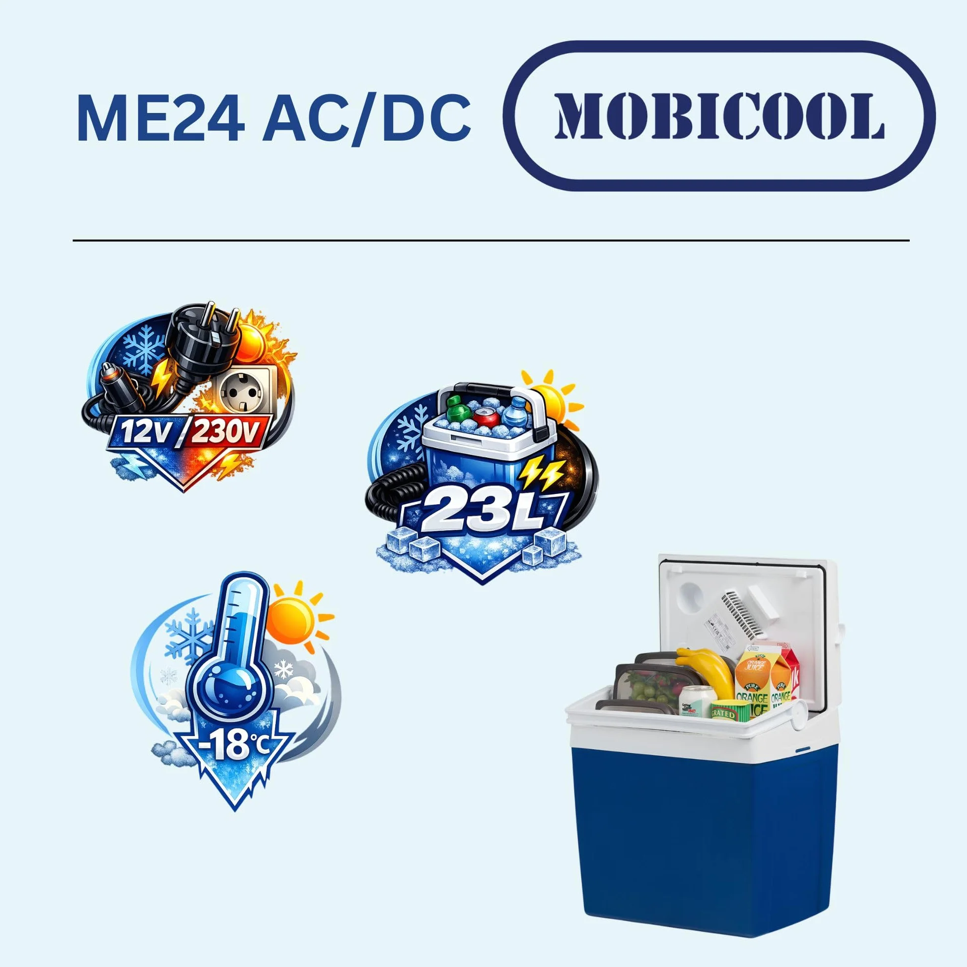 Mobicool ME27 Frigorifero Elettrico Portatile 26 Litri 12V 230V