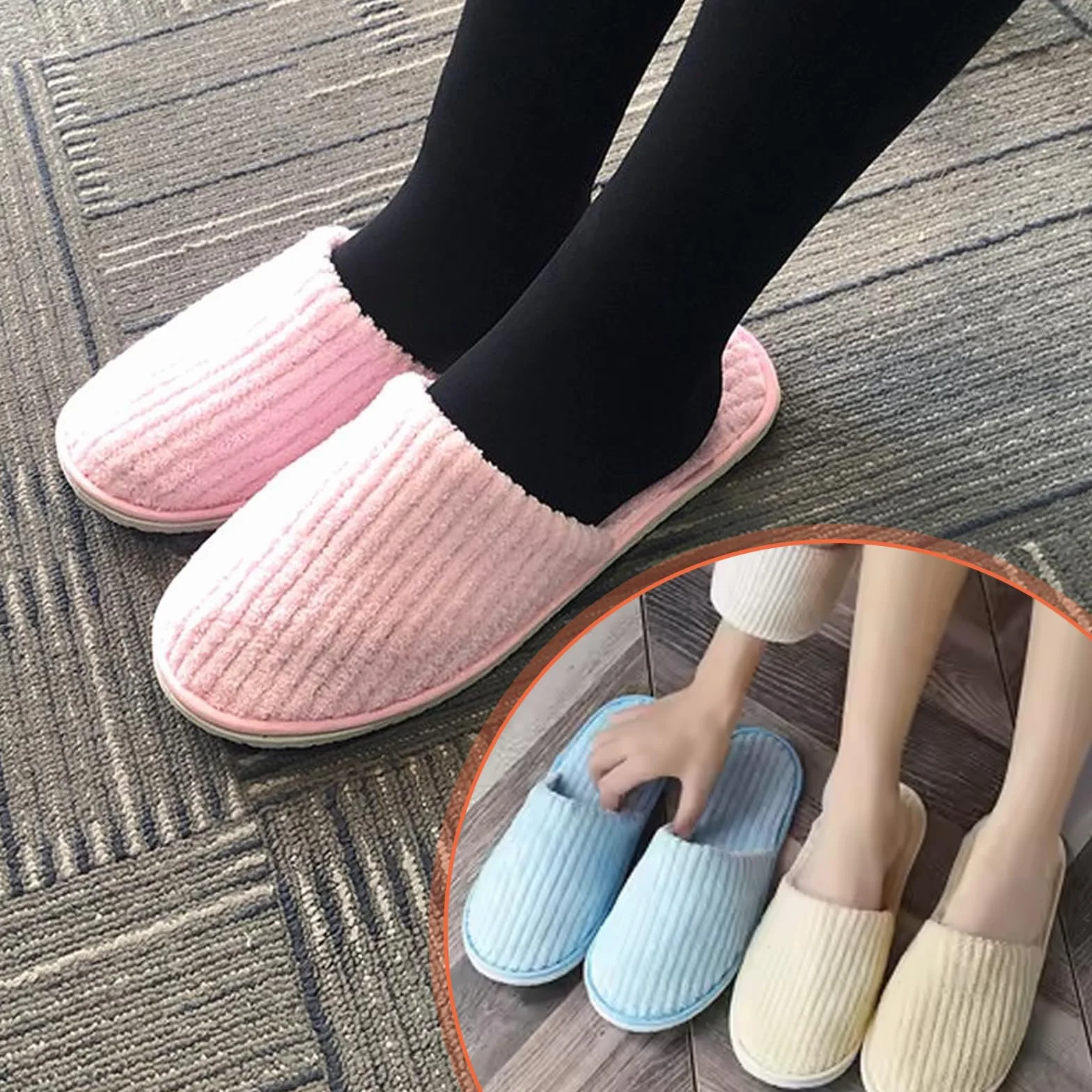 8 Paia Di Pantofole Per Ospiti, Ciabatte Ospiti, Pantofole Ospiti, Ciabatte Da Viaggio, In Spugna, Lavabili E Antiscivolo, In Tessuto Non Tessuto Corallo, Pantofole Chiuse Per Hotel, Viaggi, Casa