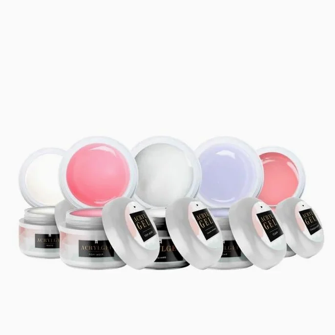 Lynis-Nailshop.de - Set risparmio di gel acrilico per unghie, 5 colori misti in confezione convenienza, combinazione per modellaggi creativi con tecnologia Polygel, inodore e senza sfumature, prodotto