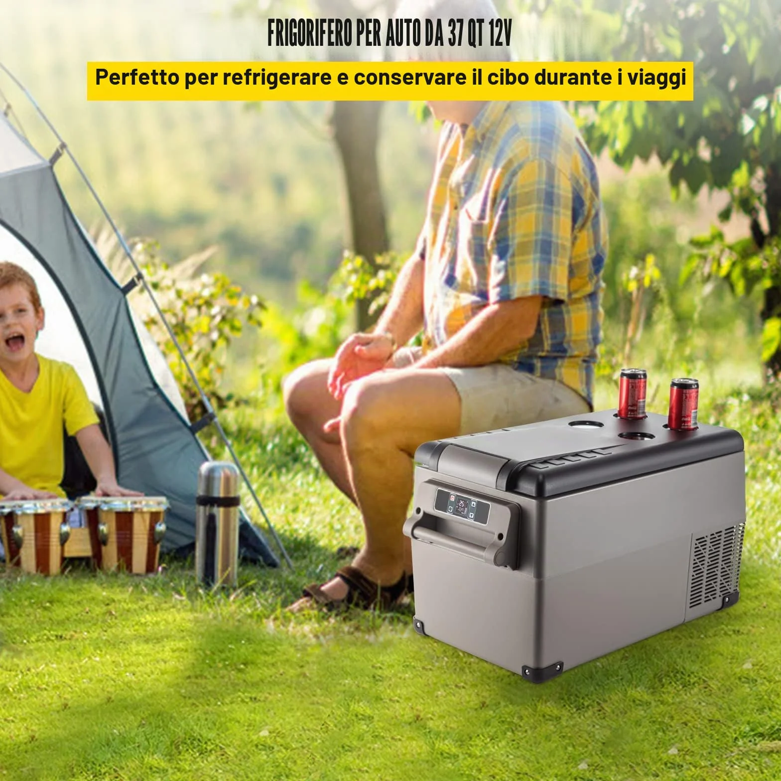 VEVOR Frigorifero Termoelettrico Portatile 35L, Frigorifero da Viaggio per Auto con LCD
