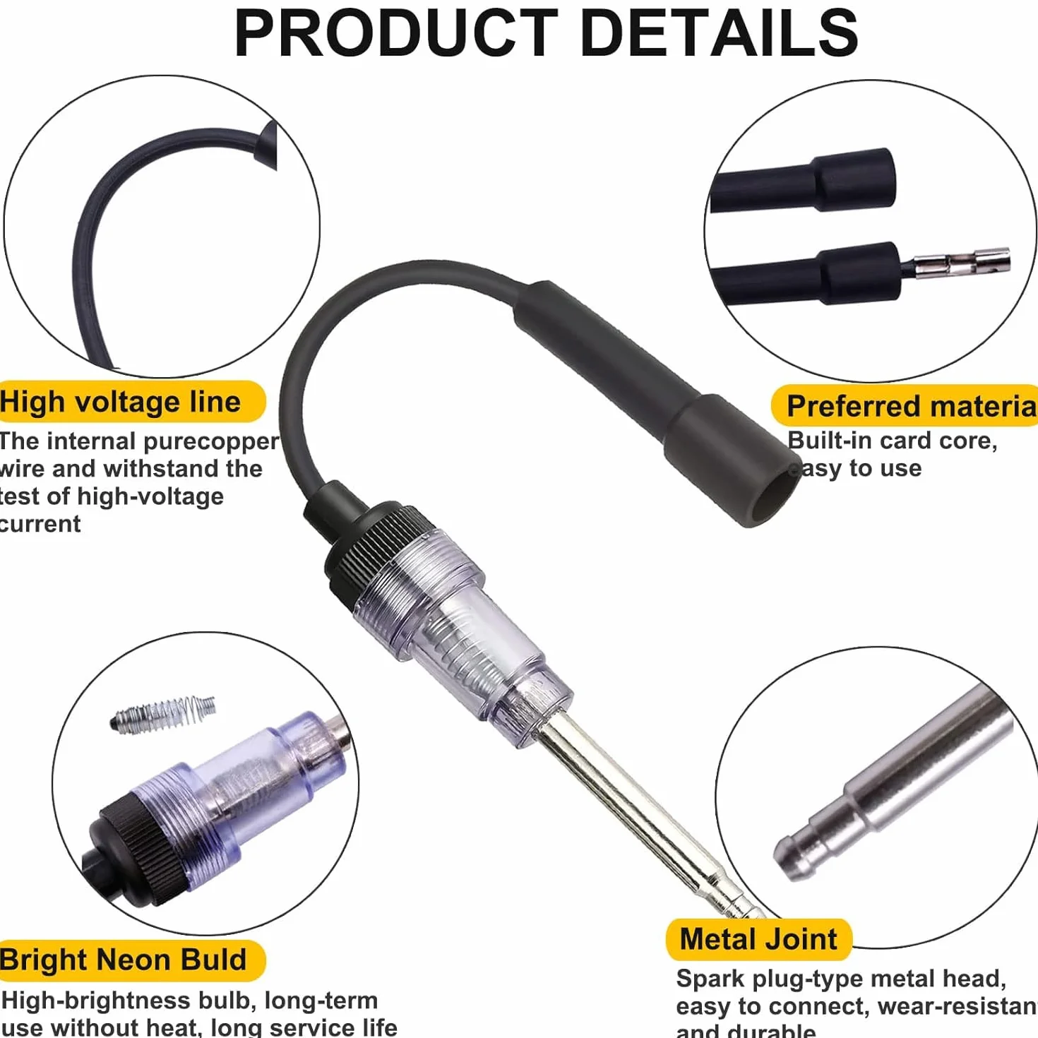 Tester per candele in linea, strumento di verifica del motore e diagnostica dell'indotto, accessori auto
