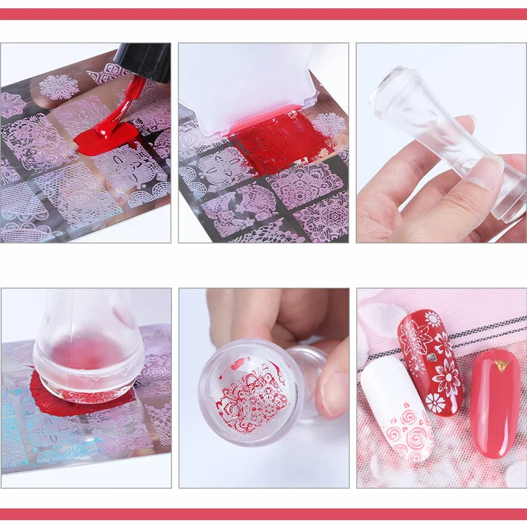 Nail Art Trilogy, Nail Template, Nail Art and Sealing Machine, Unique Snowflake e vari design a reticolo