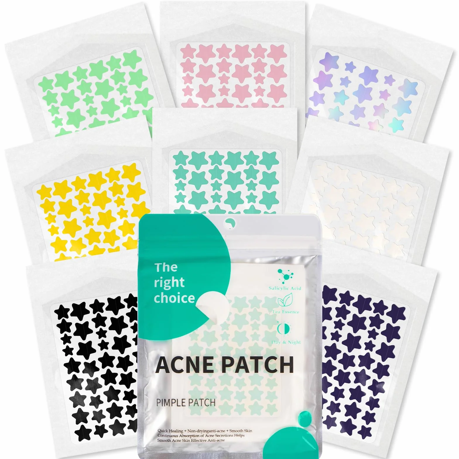 397 Pezzi Cerotti Brufoli, Invisibile Naturale Hydrocolloid Patch 2 in 1 Giorno e Notte Che Invisibile Patch Brufoli Assorbenti Impermeabile e Traspirante