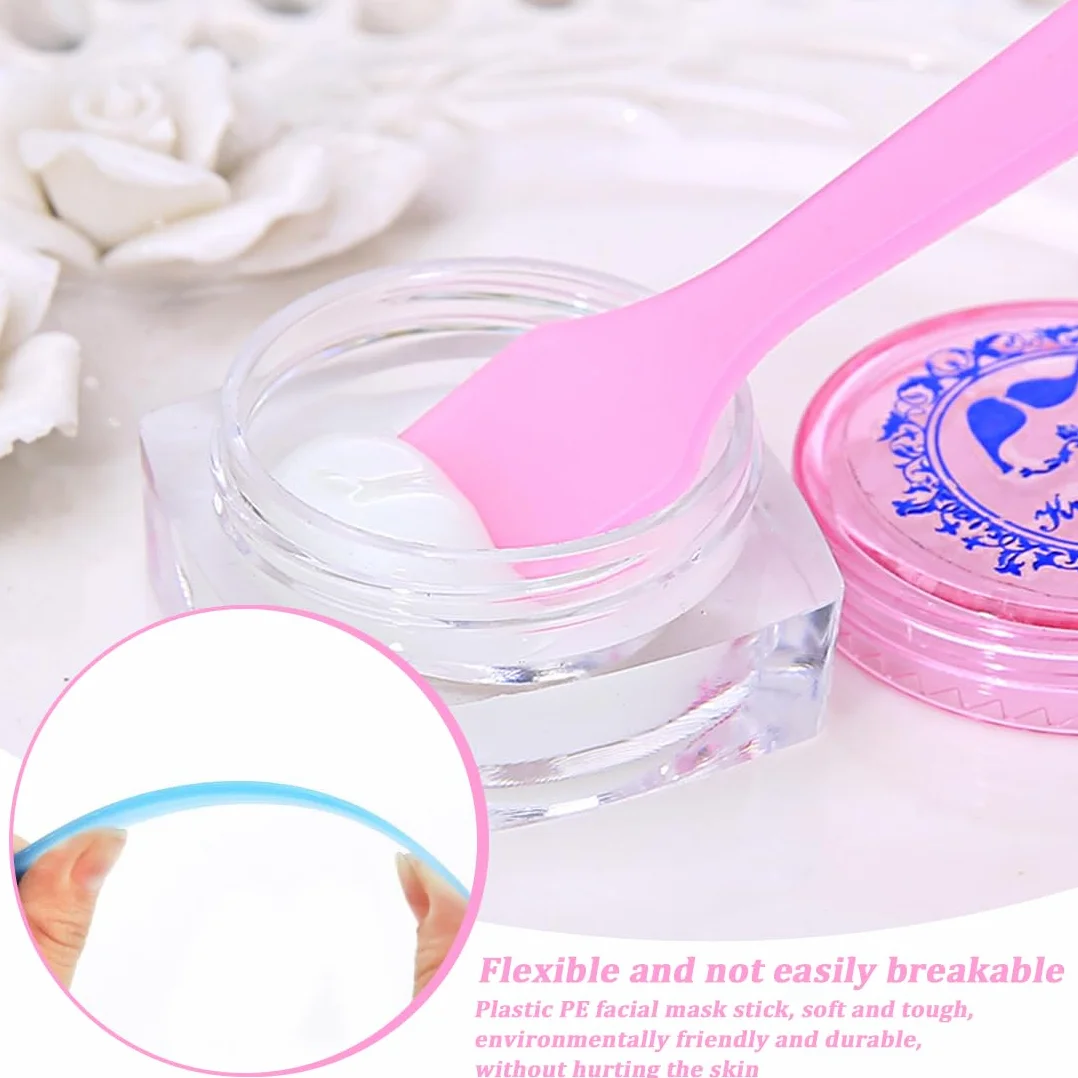Set e kit da trucco, 12 pezzi di spatola per il trucco in plastica, spatola per crema mini cucchiaio per maschera cosmetica raschietto per lavaggio (colori casuali)