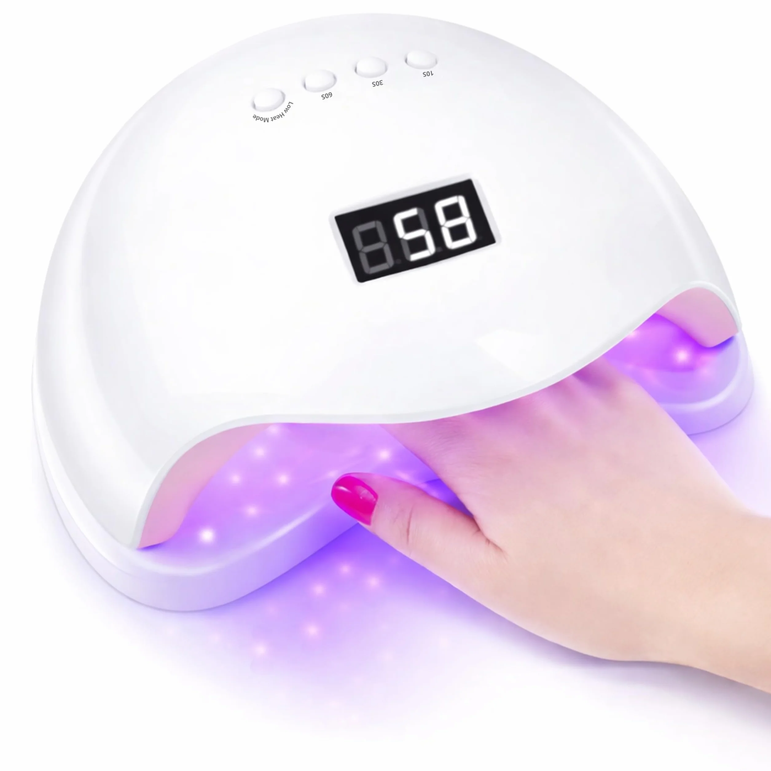 LALILL Lampada UV LED per Unghie 48W - Bianca, Asciuga Smalto - Lampada Unghie per Gel, Semipermanente, Acrilico - 10/30/60/99s Timer, Sensore Infrarossi, Display LCD - Ricostruzione, Manicure