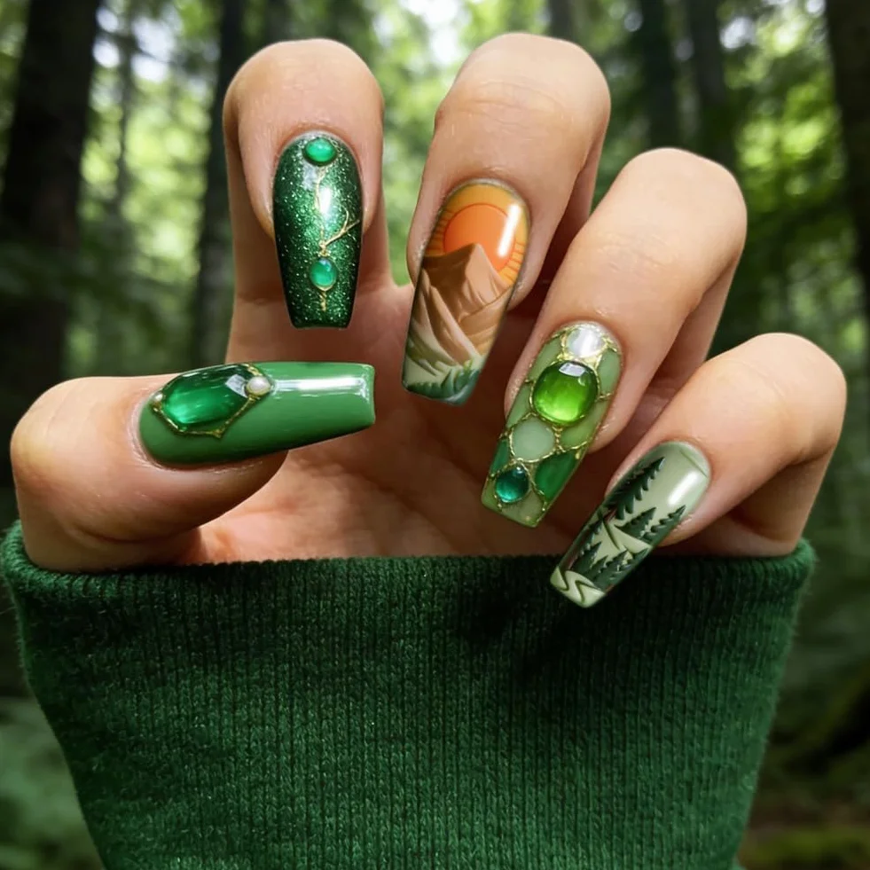 PH PandaHall 3 piastre per stampaggio unghie con alberi animali selvatici modelli per nail art montagne foresta manicure piastra timbro proteggere alberi unghie stencil arte per donne stampa manicure