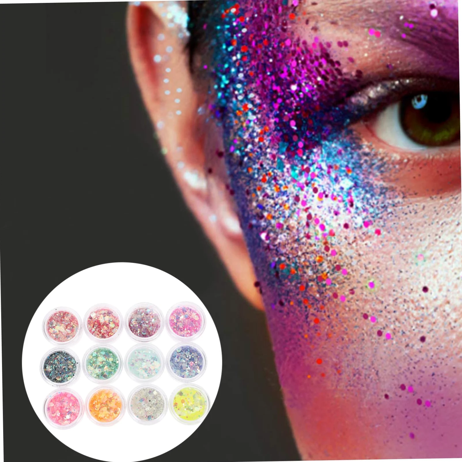 48 Scatole Scintillio Glitter Per Il Trucco Del Festival Gel Per Unghie Accessori Per Feste Glitter Per Il Trucco Del Viso Corpo