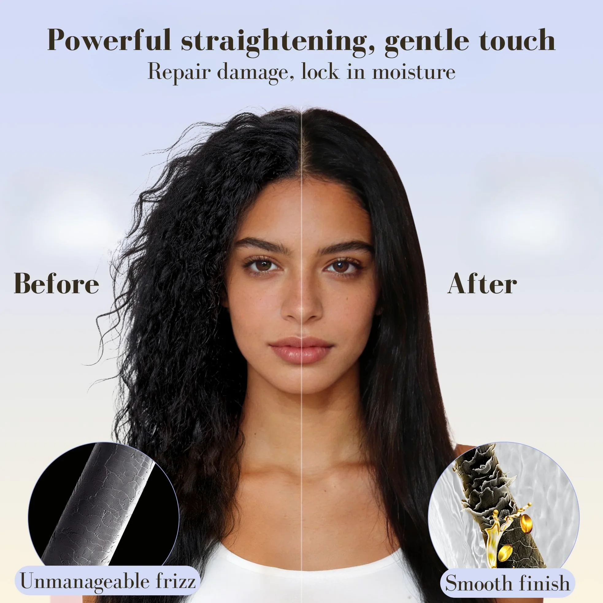 BarberBoss Piastra per capelli in ceramica piastre mobili, cura ionica e cheratina per tutti i tipi capelli, indicatore temperatura LED, piastra professionale per capelli lisci (QR-8412, Rosa)