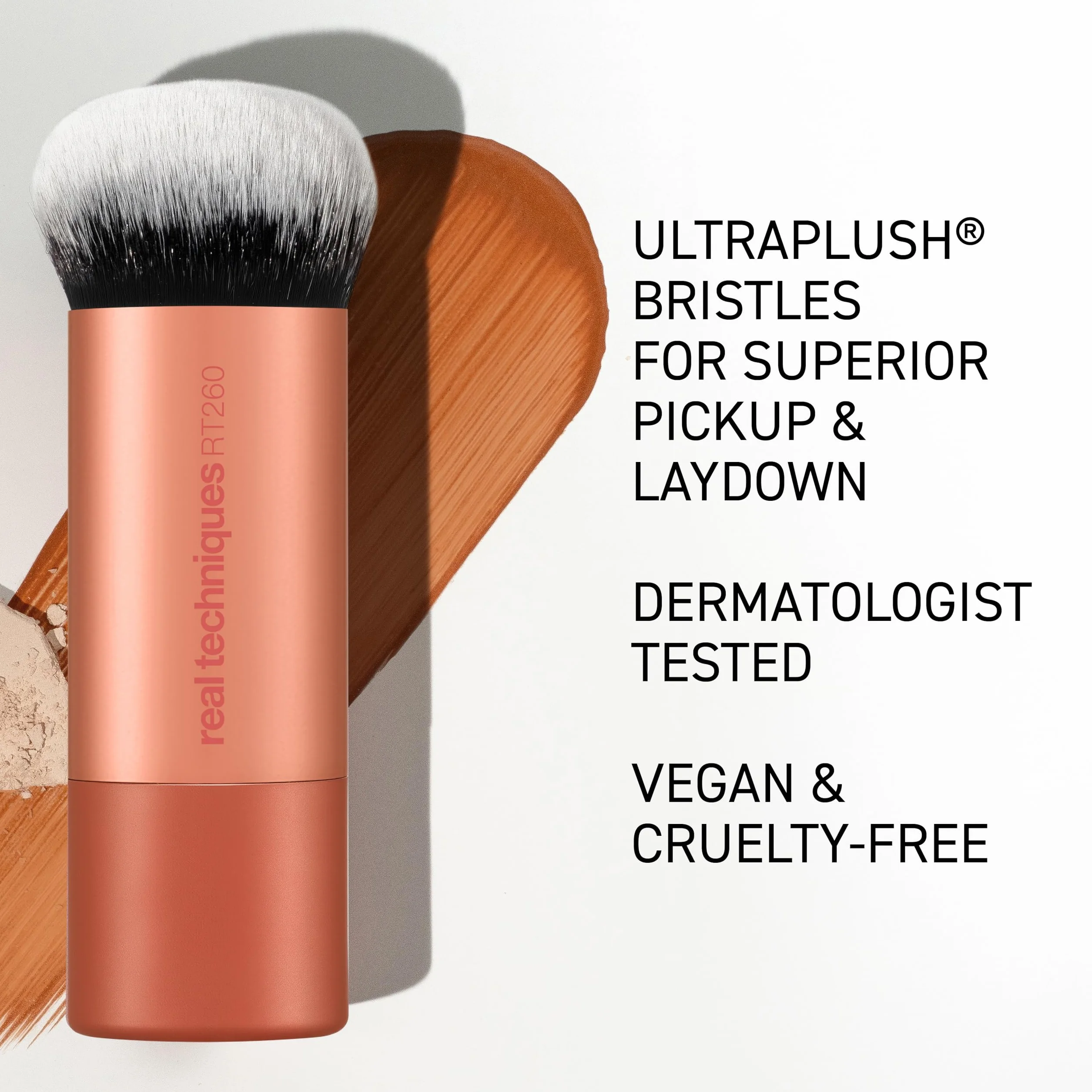 Real Techniques Pennello da trucco Bubble Blending, pennello da viso multiuso per prodotti liquidi, in crema e in polvere,1 confezione