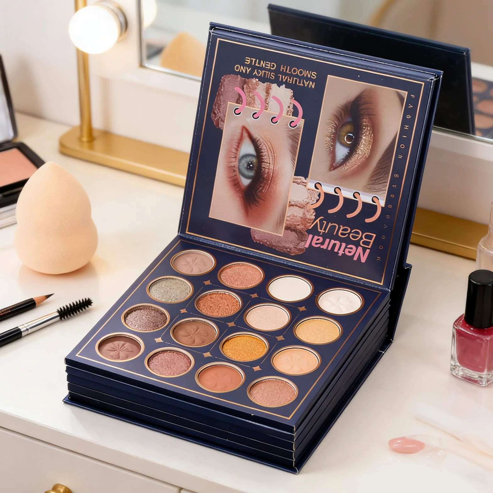 Trucco a Libro Fard Correttore Sfumabile | Trucco in Polvere per Blush e Occhi Ideale per Viso Occhi Labbra Compleanno Feste San Matrimonio Appuntamenti Viaggio e