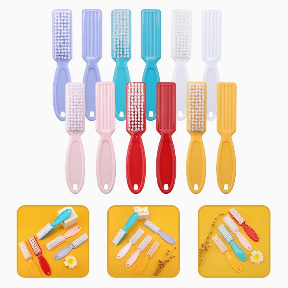 FRCOLOR Spazzole per Unghie 24 Pezzi in Plastica Filo Pp, Facili da Tenere e Conservare, la Pulizia delle Unghie in Bagno o Lavandino Colore Casuale