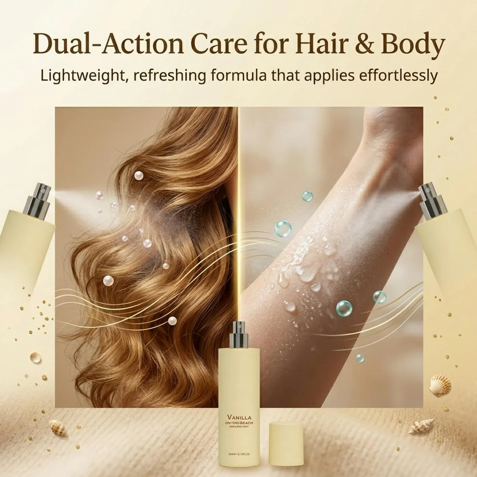 Vanilla Coconut Hair & Body Mist, Coconut Milk Beach Day Hair & Body Mist, Vanilla Spray profumato per donne e uomini, estratti botanici naturali, spray profumato a lunga durata, aggiornamento (3