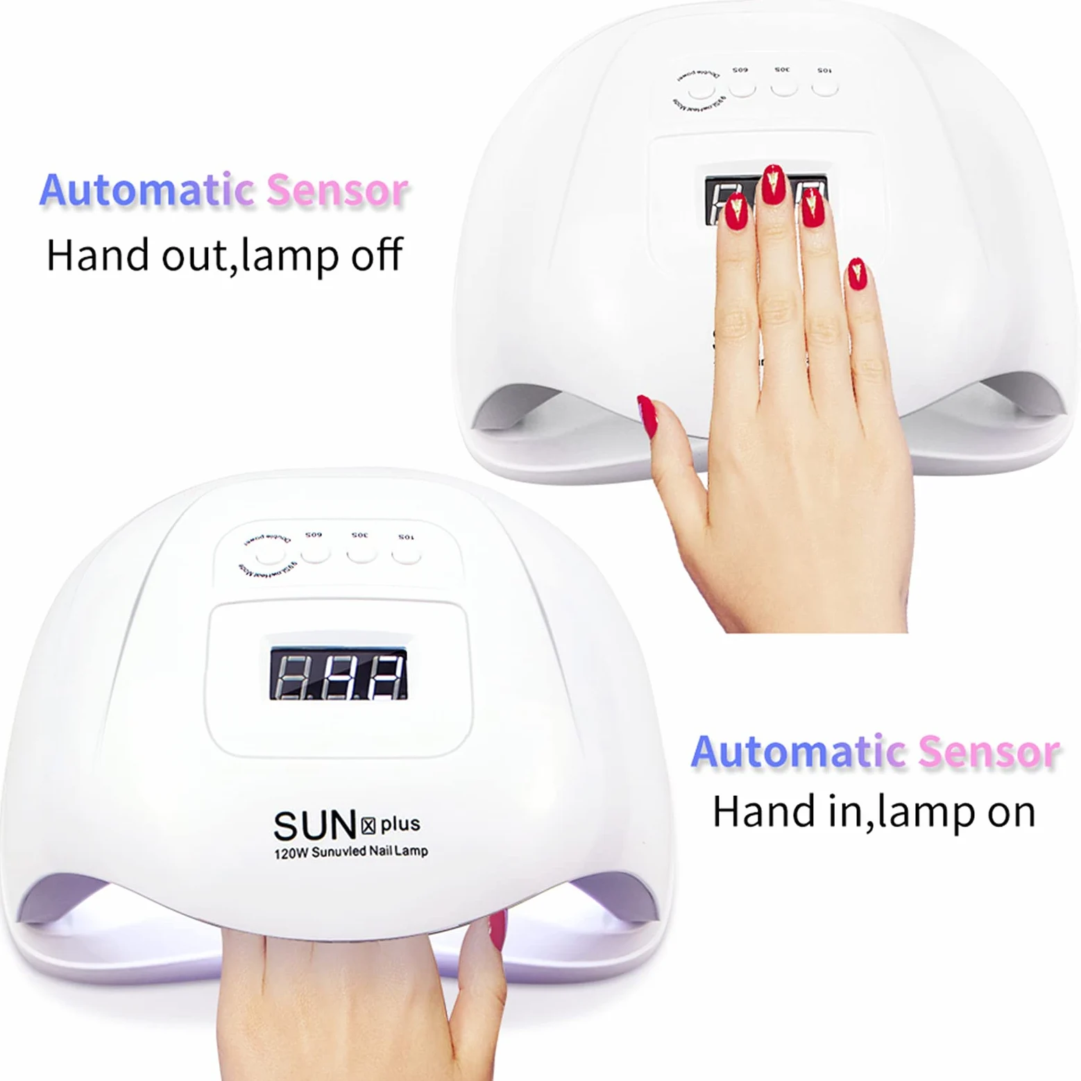 ZYC 72W 36LEDS LED Lampada per Unghie Lampada per Unghie D'asciugio Dual Hands Lampada UV per polimerizzazione del Gel UV Smalto per Unghie con Movimento di Movimento per Il Salone di Manicure