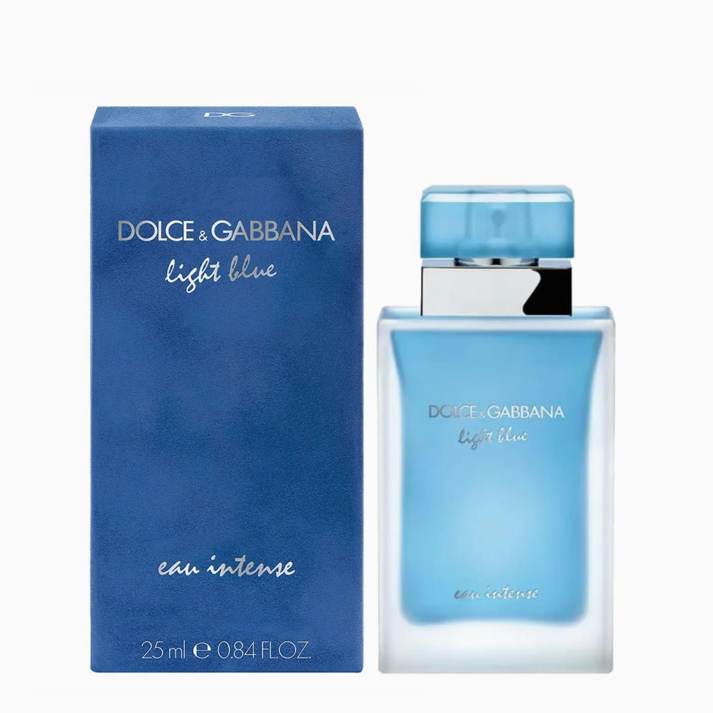DOLCE & GABBANA Light Blue Eau Intense Eau de Parfum Donna, 25 ml, Fragranza Floreale Fruttata con Note di Limone e Gelsomino