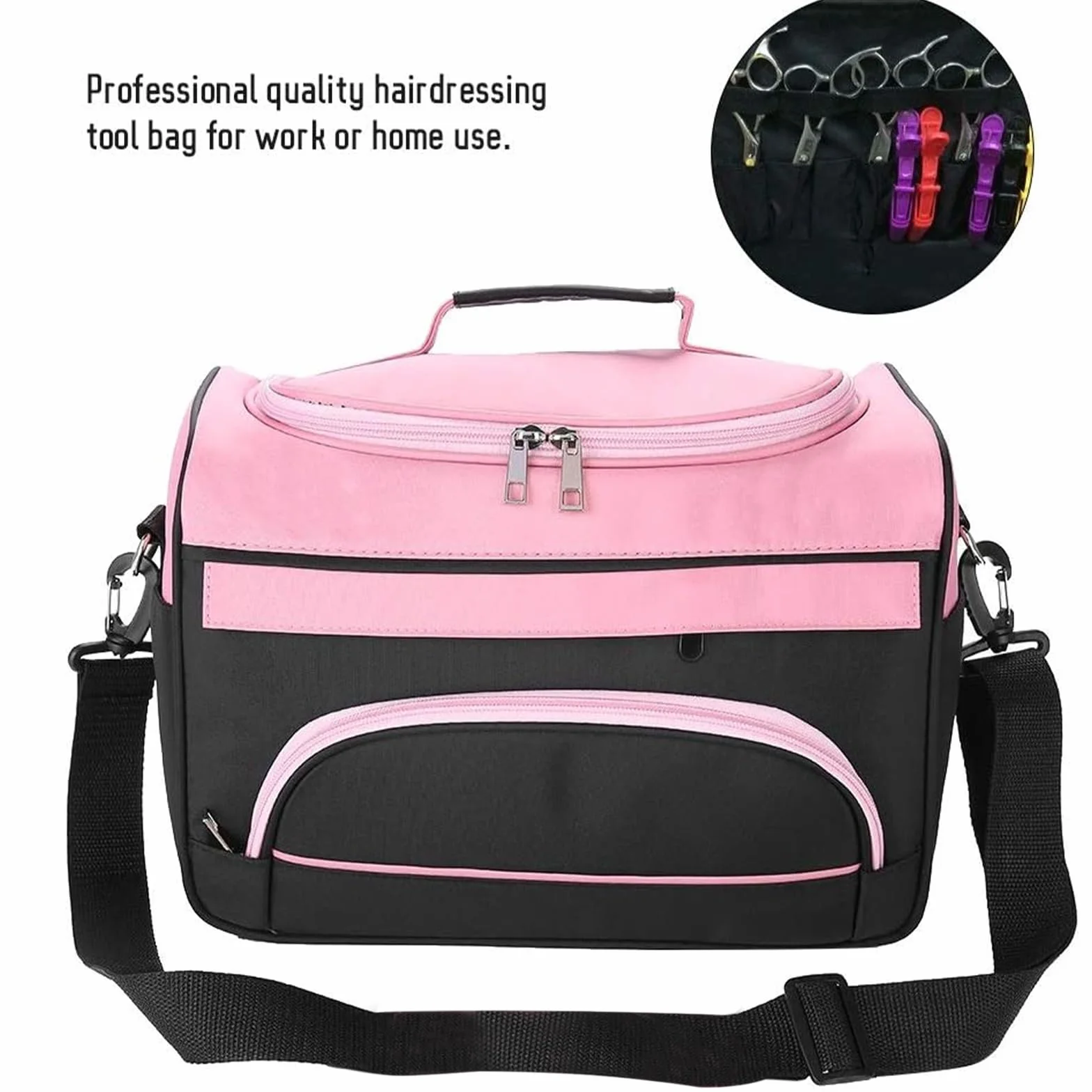 Petyoung Borsa da viaggio di grande capacità professionale per parrucchiere (Color : Rose Pink)