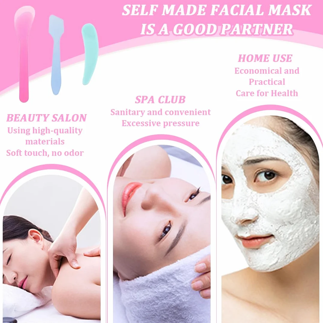 Set e kit da trucco, 12 pezzi di spatola per il trucco in plastica, spatola per crema mini cucchiaio per maschera cosmetica raschietto per lavaggio (colori casuali)