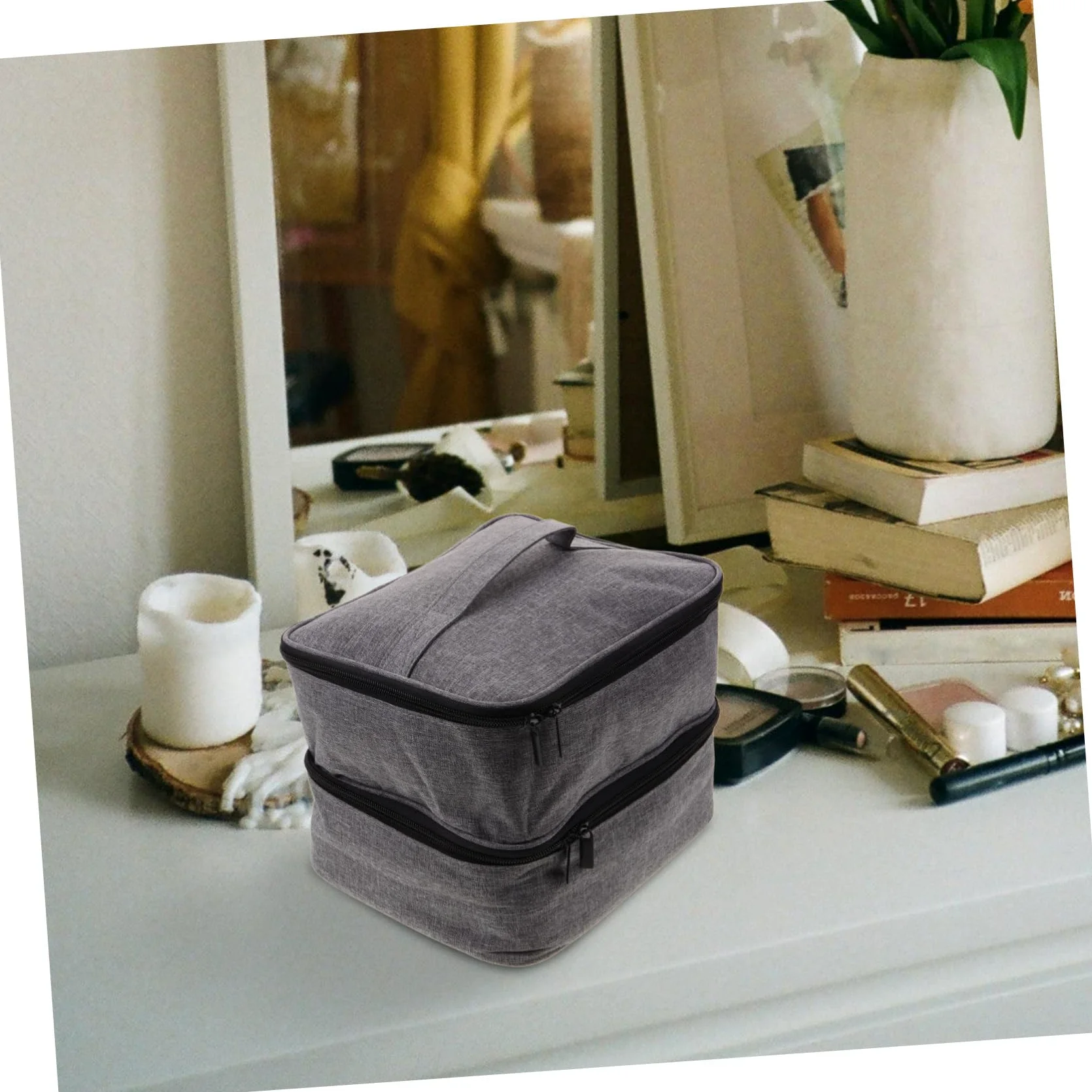 Ipetboom Borsa Organizer per Smalti e Boccette di Olio Essenziale, Doppio Strato, Grande Capienza, per Viaggio e Trucchi
