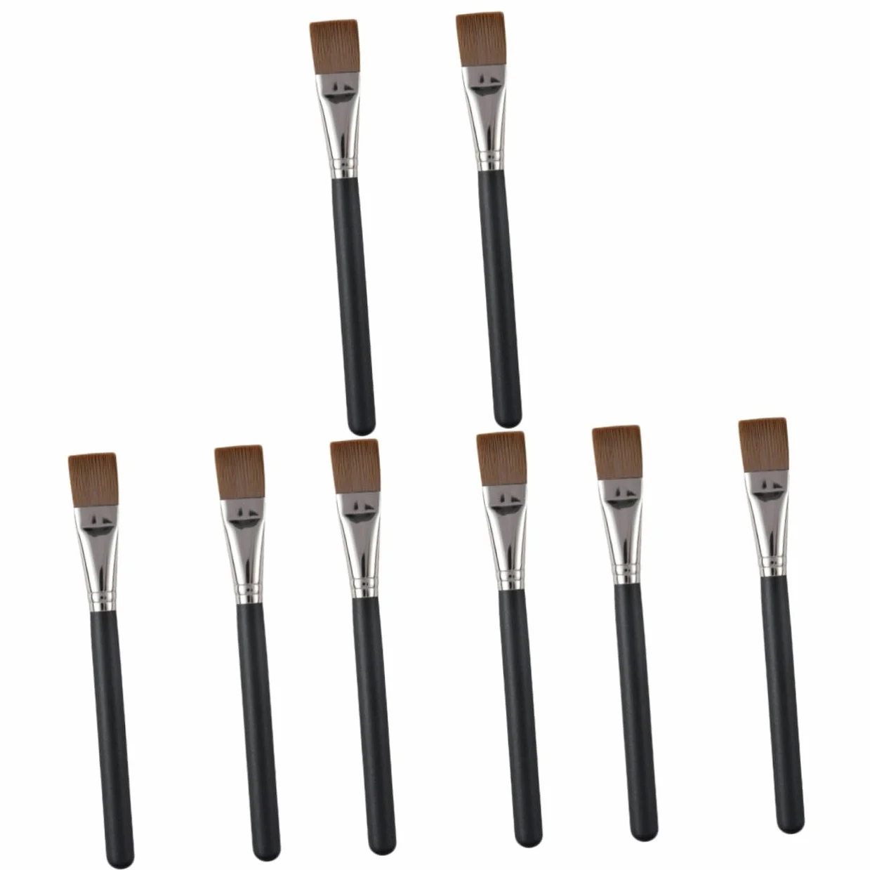 FRCOLOR 8pezzi Spazzola Per Da Applicatori Per Fondotinta e Trattamenti Di Bellezza Strumento Per Della Manico Ergonomico e Testa Flessibile Per Applicazioni Uniformi