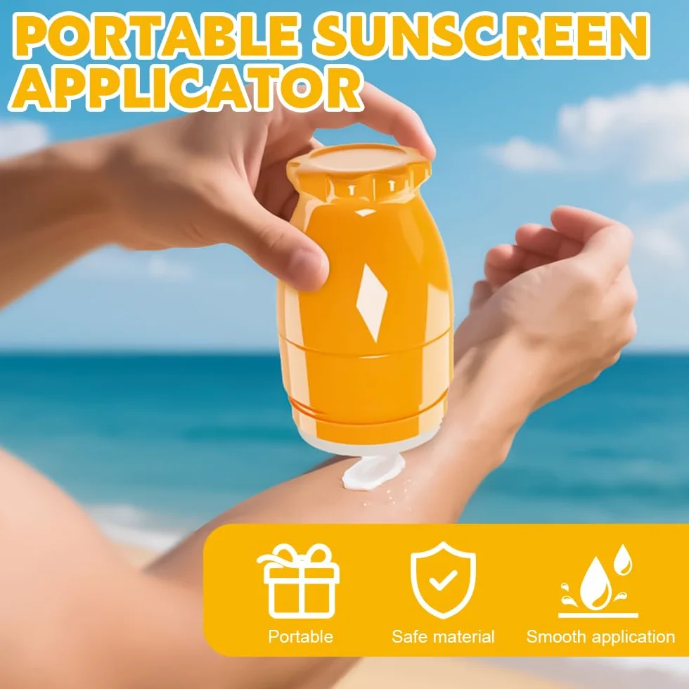 Applicatore Crema Solare, 2PCS Sunscreen Applicator, Applicatore Crema Solare Bambini, Applicatore Di CremaSolare Ricaricabile Roll On, Applicatore Solare Per Bambini E Adulti, 100ml