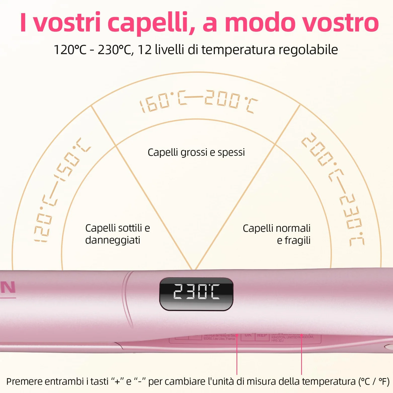 Dekuri 2 in 1 Piastra per capelli e arricciacapelli | piastra liscia in titanio, ferro da stiro a calore rapido 30s, display LCD 120-230℃, piastra capelli ioniche per donne